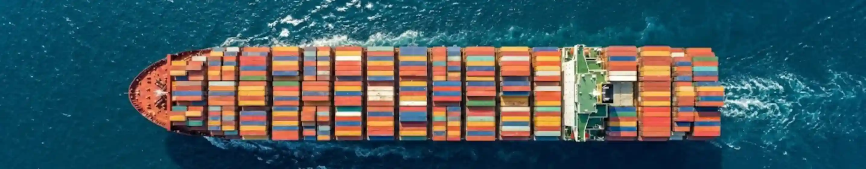 Container ship transporting cargo across the ocean